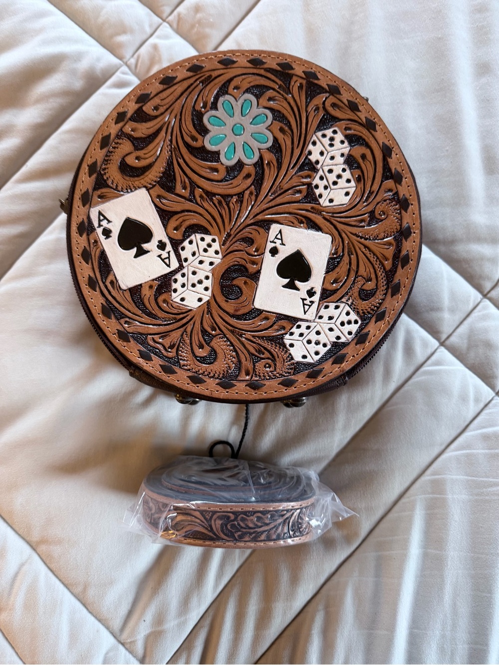 Ace Tooled Leather Crossbody Bag